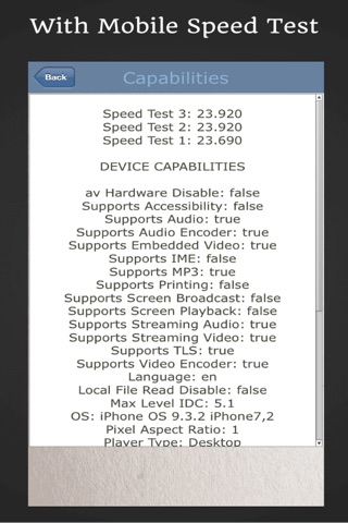 Capabilities & Speed Test screenshot 2