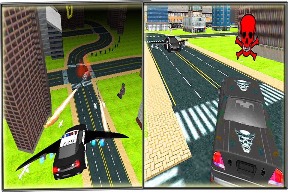 Flying Police Car 3D Driver – Reckless Chasing of Mafia Gangster Auto screenshot 3
