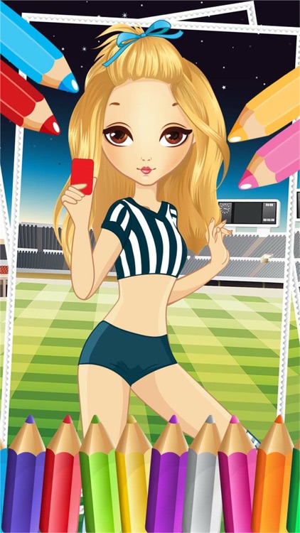 Pretty Girl Fashion Sport Coloring World - Paint And Draw Football For Kids Game