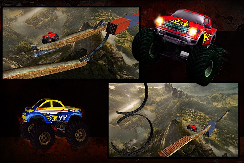 Speed Monster Truck Stunts 3D. Extreme OffRoad Trail 4x4 Simulator 2016 screenshot 4