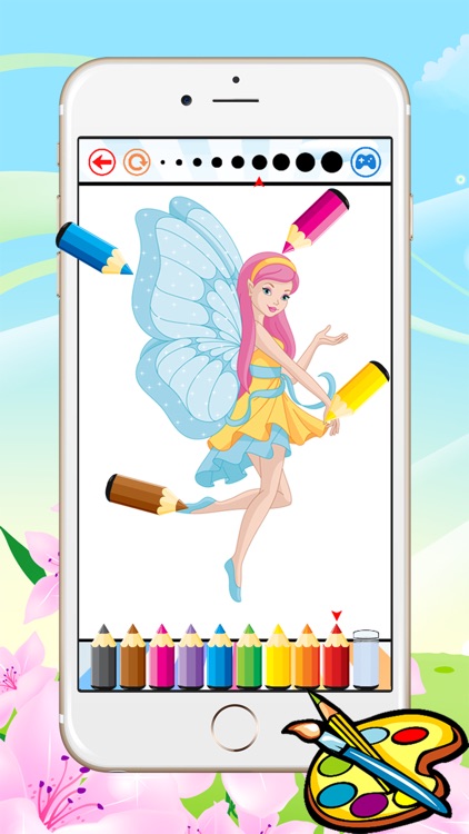 Princess & Fairy Coloring Book - All In 1 Drawing, Paint And Color Games HD For Good Kid screenshot-3