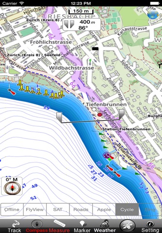 Zürichsee - Greifensee - Gewässer - Pfäffikersee GPS Navi Karte für bootfahren angeln und segeln screenshot 2