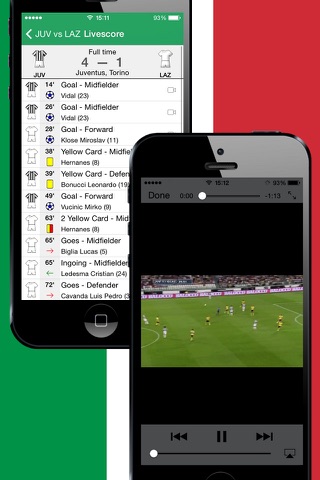 Скриншот из Football Scores Italian 2013-2014 Standing Video of goals Lineups Top Scorers Teams info