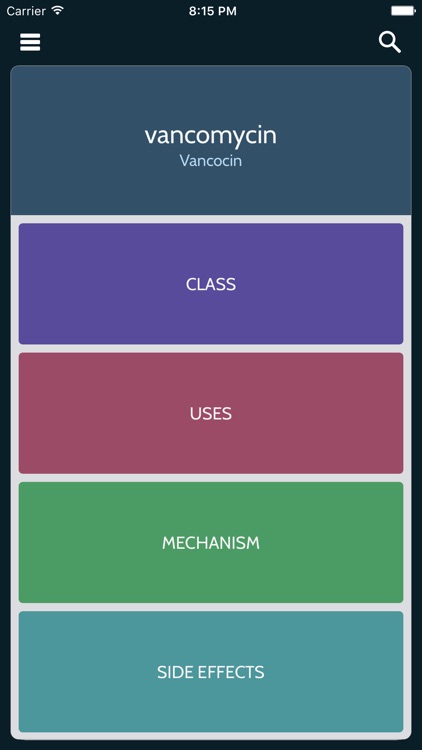 PharmDeck : Simple drug flash cards - class, mechanism, uses, side effects