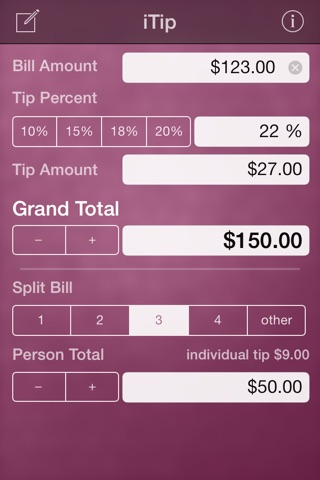 iTip Calc by PalaSoftware screenshot 4