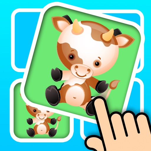 Animal memo card match 3D - Train your kids brain with lovely zoo animals and pets Icon