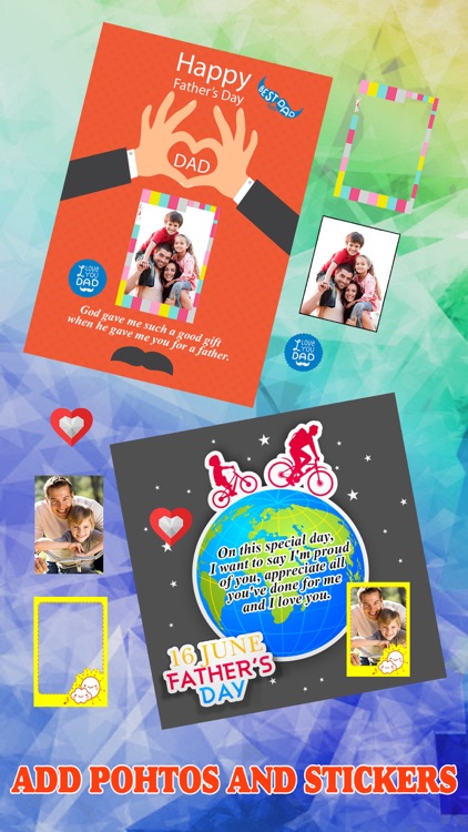 Father's Day Photo Frame.s, Sticker.s & Greeting Card.s Make.r Pro