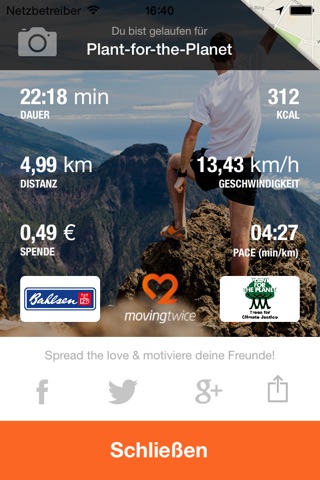 MovingTwice – Spendenlauf-App zum Joggen und Walken mit GPS screenshot 3