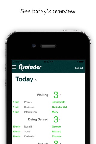 Qminder Dashboard screenshot 2