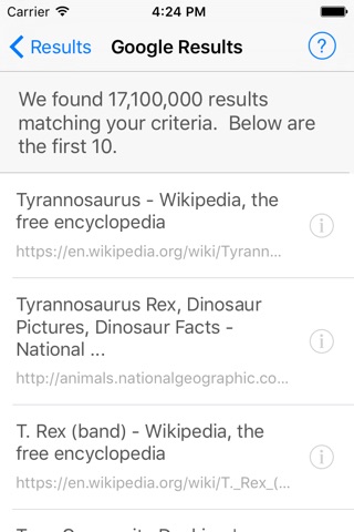 TM-rex - trademark search of USPTO database, Google, and GoDaddy screenshot 4
