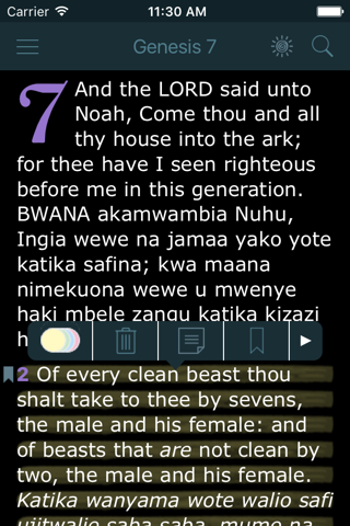 Swahili English Bilingual Bible (Biblia Takatifu - King James Bible Version) screenshot 2