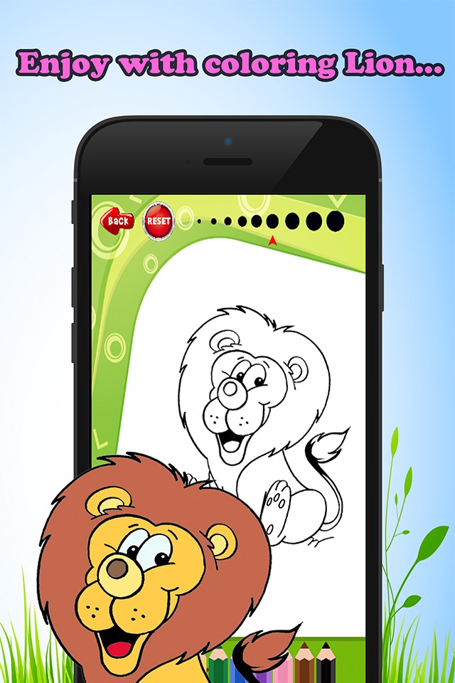 Coloring Book games free for children age 1-10: These cute animal lion coloring pages provide hours of fun activities screenshot 2