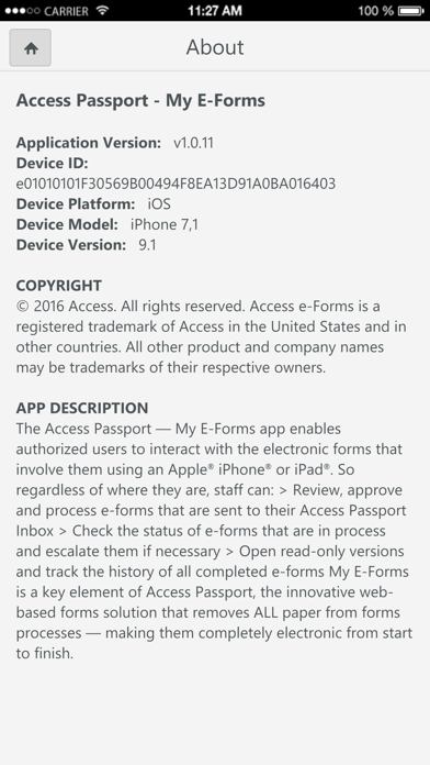 Screenshot #1 pour Access Passport - My Forms