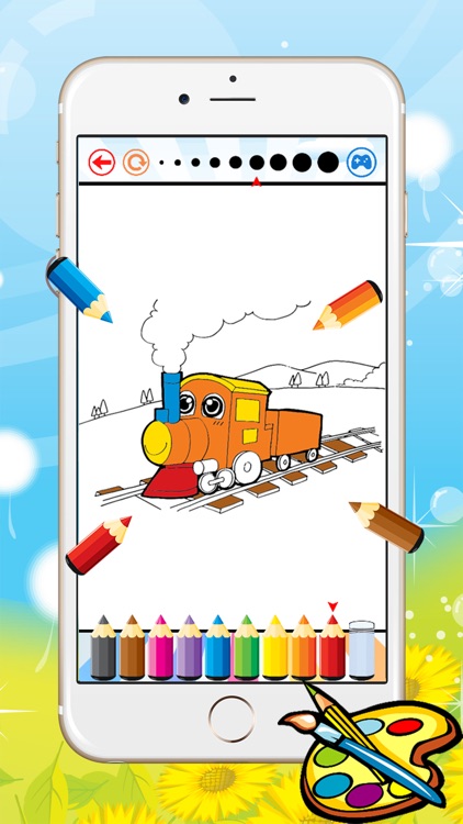 Train Coloring Book For Kid - Vehicle drawing free game, Paint and color good games HD