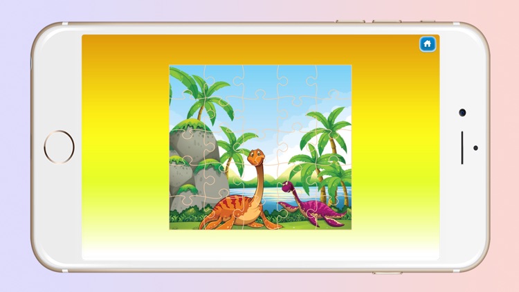 Dinosaur World Cartoon Jigsaw Magic Puzzle Fun Game for Kids screenshot-0