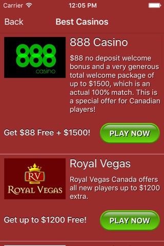 Canadian Online Casinos - Canada Online Betting screenshot 2