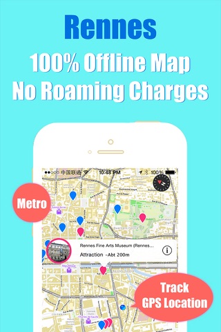 Rennes travel guide with offline map and paris val metro transit by BeetleTrip screenshot 4