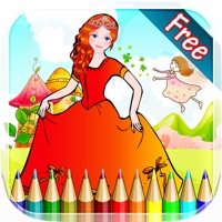 プリンセス女の子のぬりえ - 1かわいいフェアリーテイルの図面内のすべてのと子供のゲームを無料でカラフルな絵画