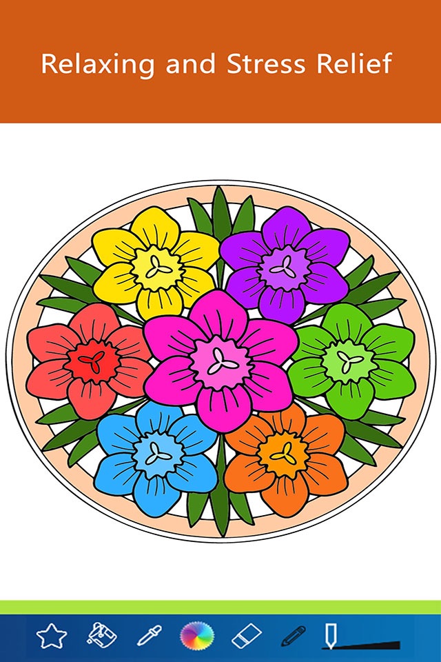Coloring Book for Adults : Free Mandalas Adult Coloring Book & Anxiety Stress Relief Color Therapy Pages screenshot 2