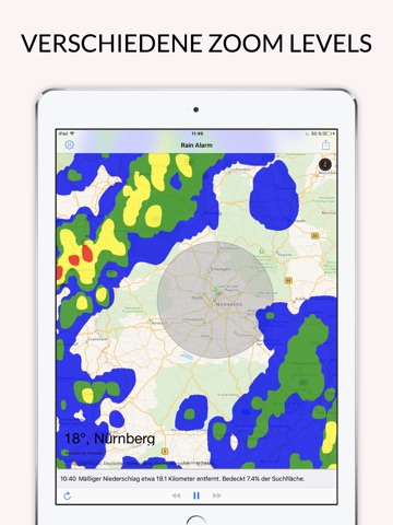 Rain Alarm XL - Rain Alerts and Live Doppler Radar Images screenshot 3
