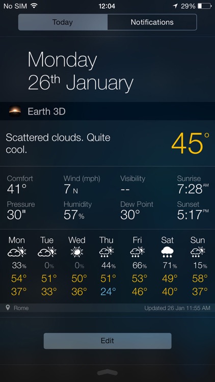 3D Earth - weather and forecast