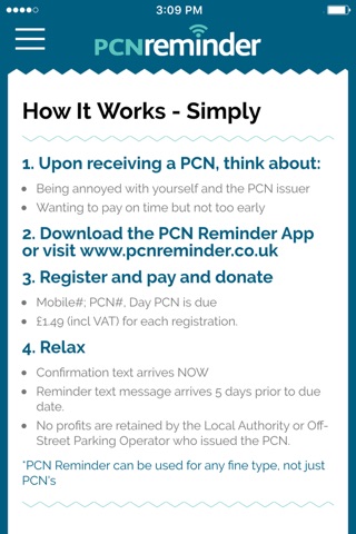 PCN Reminder screenshot 2