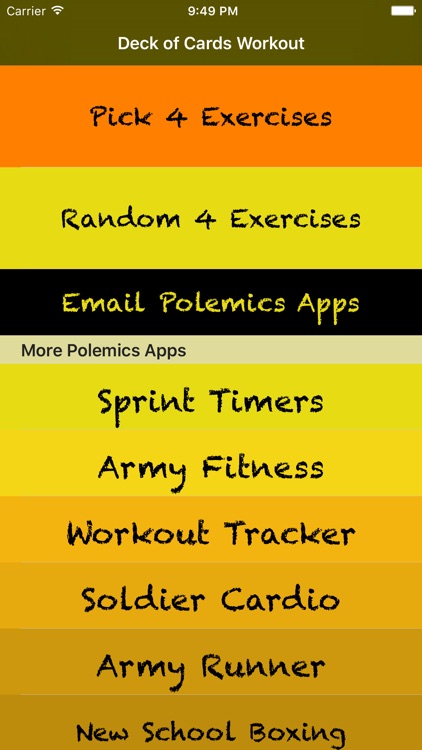 Deck of Cards Workout