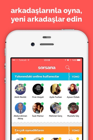 Sorsana - Gerçek zamanlı sosyal bilgi yarışması screenshot 3