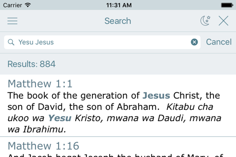 Swahili English Bilingual Bible (Biblia Takatifu - King James Bible Version) screenshot 4