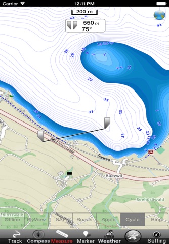 Sempachersee Hallwilersee und Baldeggersee HD - GPS Navi Karte für bootfahren angeln und segeln screenshot 2