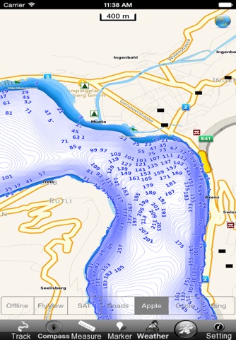 Vierwaldstattersee und Lauerzersee GPS Navi Karte für bootfahren angeln und segeln screenshot 4
