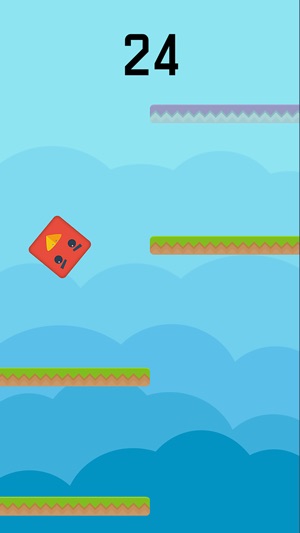 Color Red Geometry Bird Square Blok Jump