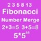 Number Merge Fibonacci 5X5 - Sliding Number Block And  Playing With Piano Sound