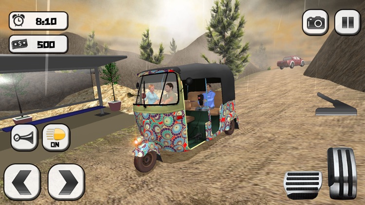 Off road tuk tuk auto rickshaw driving 3D simulator free 2016 - Take tourists to their destinations through hilly tracks screenshot-4