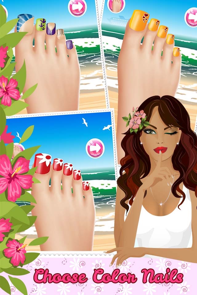 Seaside Feet Salon Girl Game Nail Art Beauty Cute Designs And Manicure Ideas screenshot 3