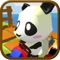 Panda Brakes: Cartoon of puppy racing and running downhill for kids game