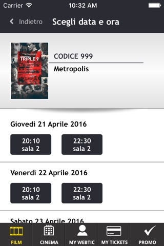 Webtic Metropolis Cinema prenotazioni screenshot 3