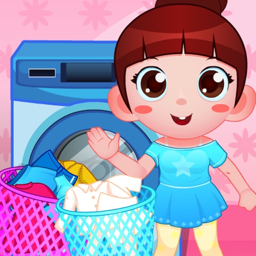 Cute Girl Clean up Room Icon