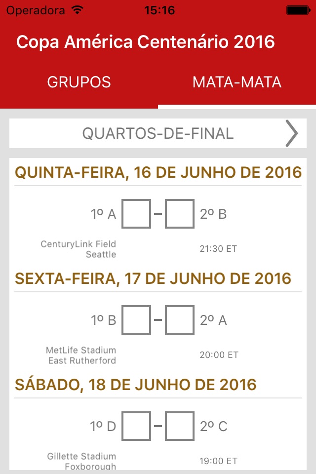 Copa America Centenario Table - United States 2016 screenshot 3