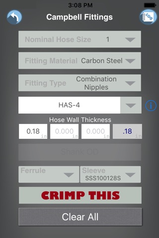 Campbell Fittings Crimp Tool screenshot 2