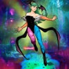 A Warrior Girl Enchanted Forest - Jumping Game Between Rocks
