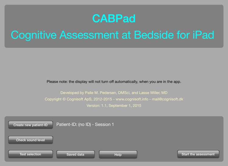 CABPad Neuropsychological Battery