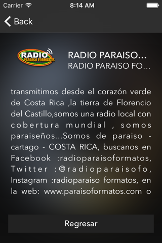 RADIO PARAISO FORMATOS screenshot 2
