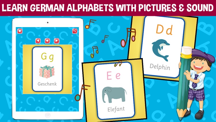 German Alphabets Flash Cards - Learn German for Kids