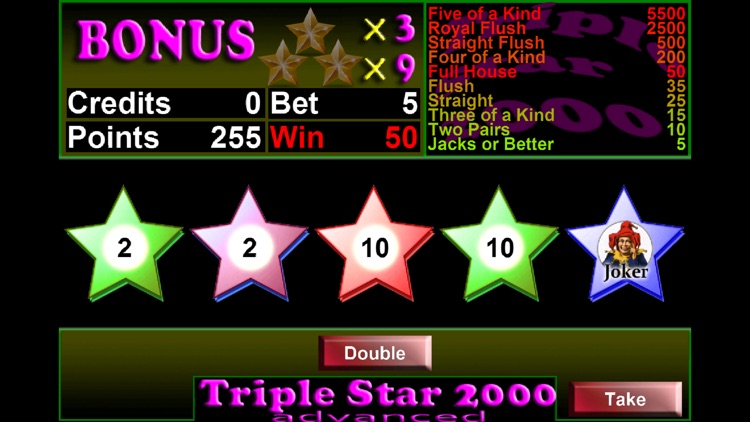 Triple Star 2000 Videopoker screenshot-3