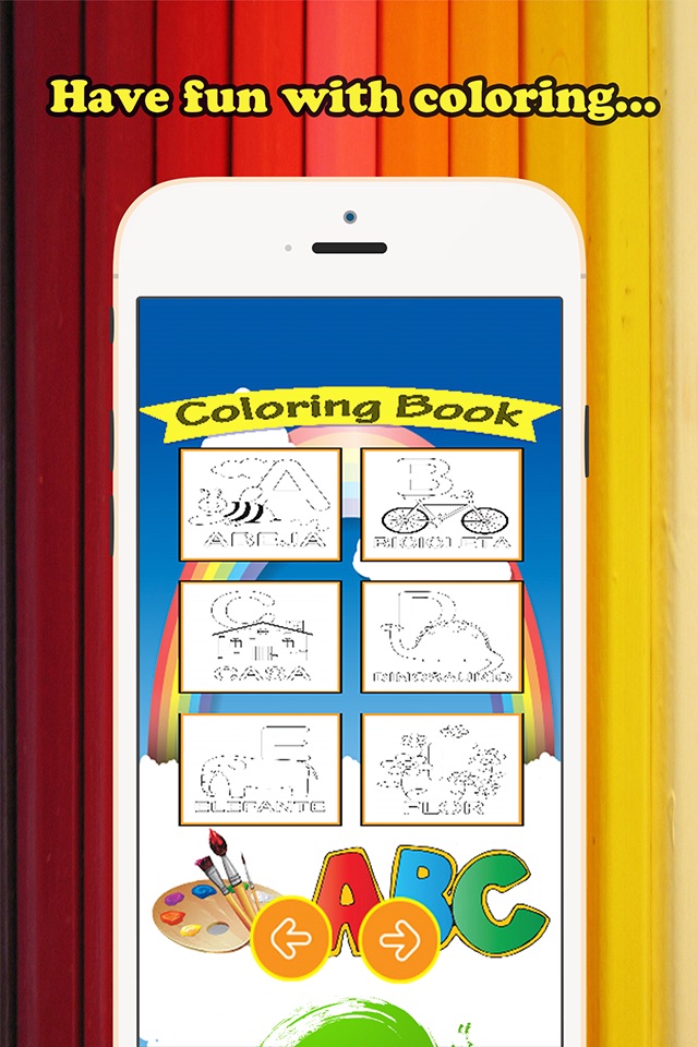 ABC Coloring Book for children age 1-10 (Spanish Alphabet Upper): Drawing & Coloring page games free for learning skill screenshot 2