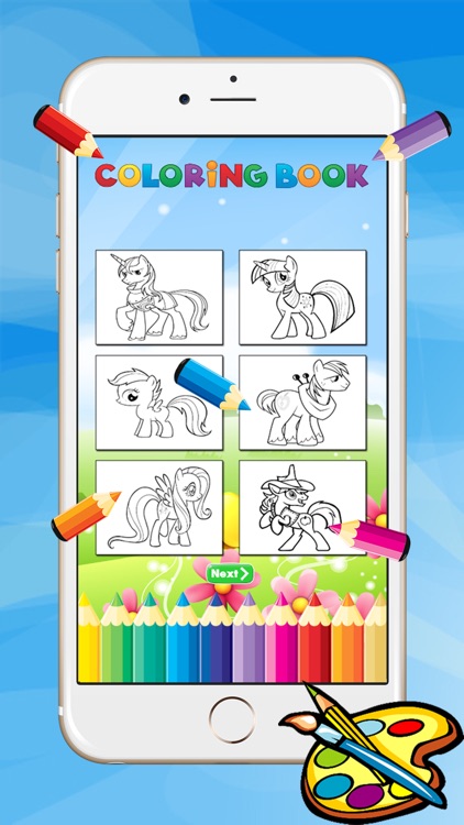 Coloring Book For Little Pony - Horse drawing for kid game