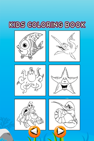 Sea Animals Coloring Book - Underwater Drawing Pages and Painting Learning skill Games For Kid & Toddler screenshot 2