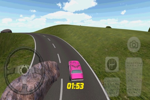 Pink Car Hill Racing screenshot 2