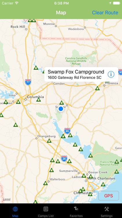 South Carolina – Camping & RV spots
